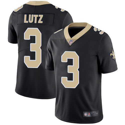 Men New Orleans Saints Limited Black Wil Lutz Home Jersey NFL Football #3 Vapor Untouchable Jersey->new orleans saints->NFL Jersey
